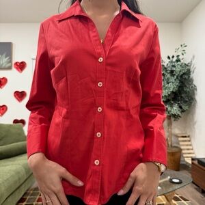 Banana Republic Vibrant Red Button-Down Shirt